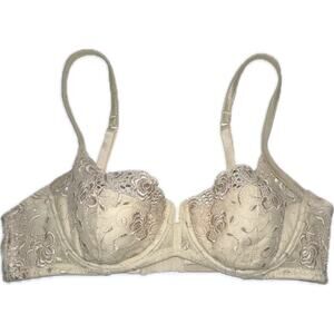 PARISA‎ by Amir Lace Demi Bra Floral Adjustable Straps Women's 36B